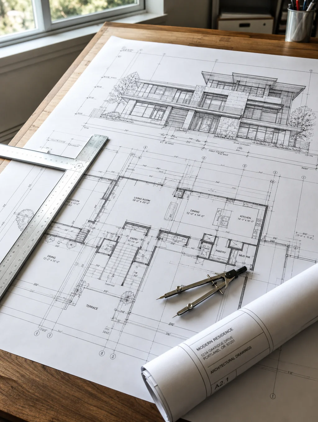 Architectural blueprint sketch for a new business venture